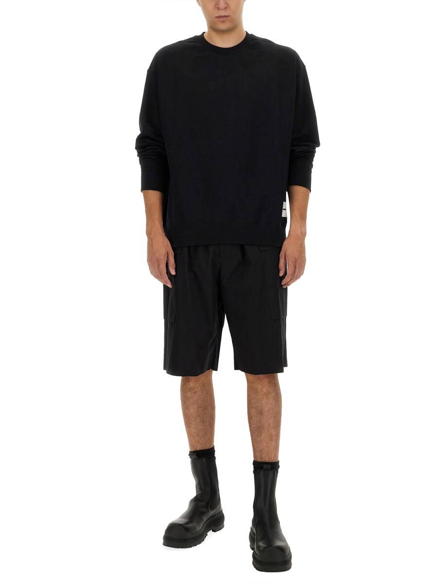 JIL SANDER FELPA GIROCOLLO CON LOGO