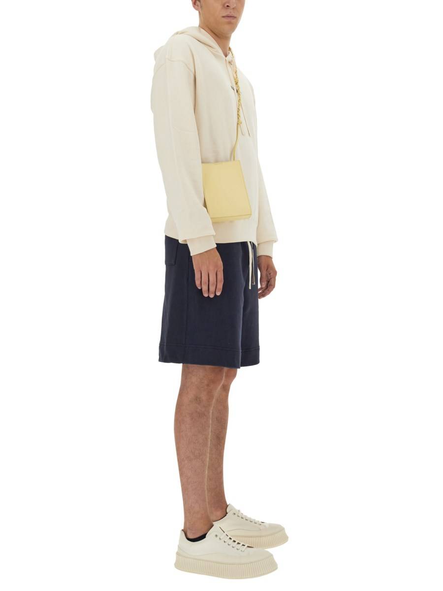 JIL SANDER FELPA IN COTONE CON CAPPUCCIO E LOGO