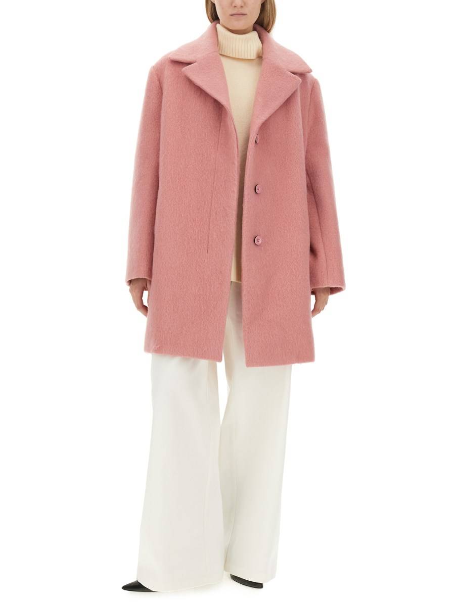 JIL SANDER GIACCA CABAN OVERSIZE IN LANA E MOHAIR