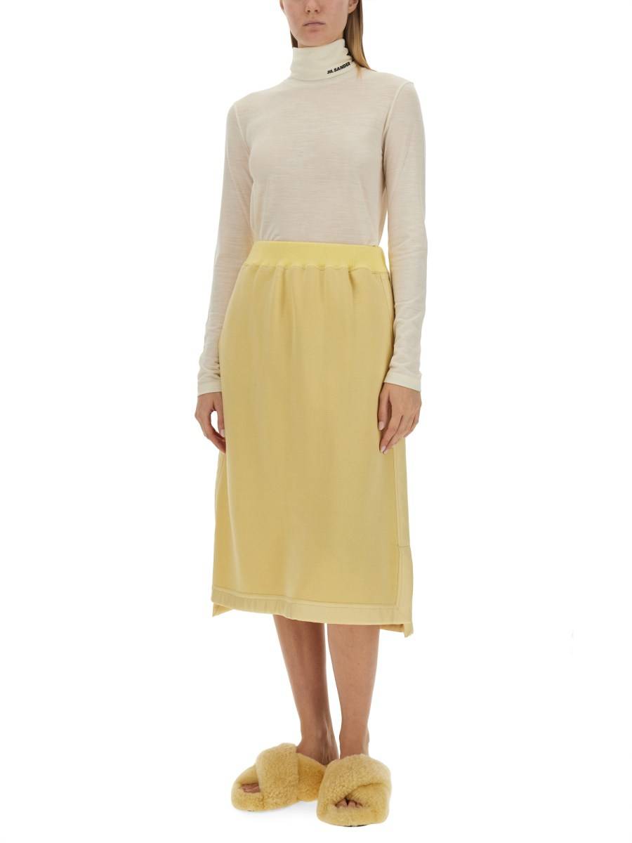 JIL SANDER MAGLIA A COLLO ALTO CON LOGO