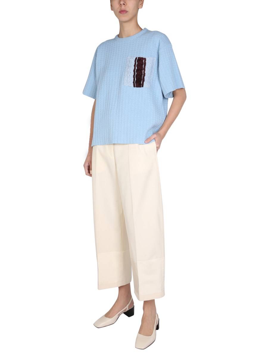 JIL SANDER MAGLIA IN COTONE CON INTARSIO