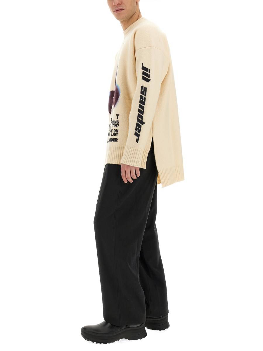 JIL SANDER MAGLIA IN LANA CON RICAMO