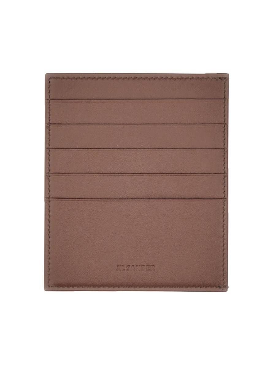 JIL SANDER PORTACARTE IN PELLE CON LOGO