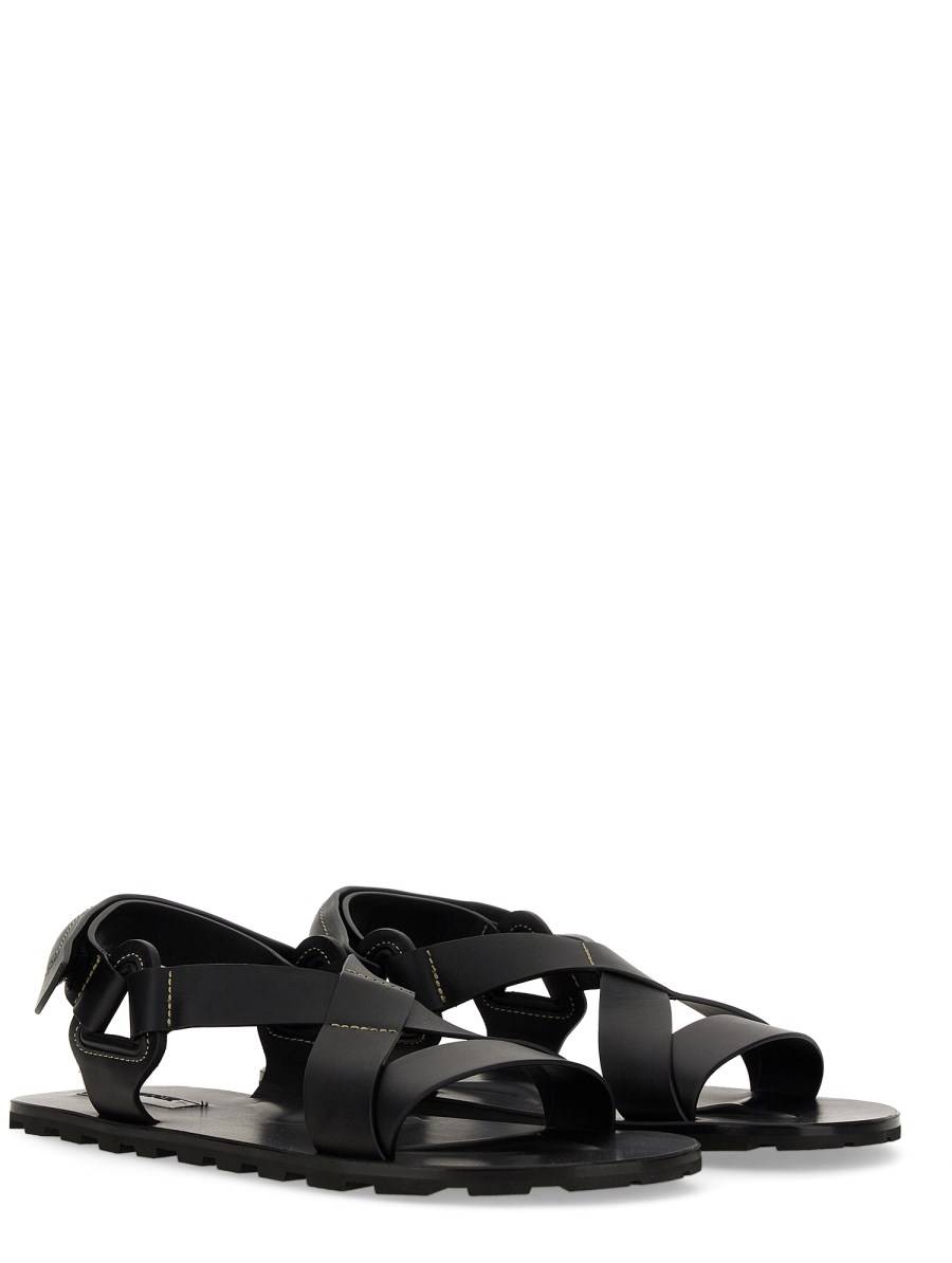 JIL SANDER SANDALO BASSO IN PELLE