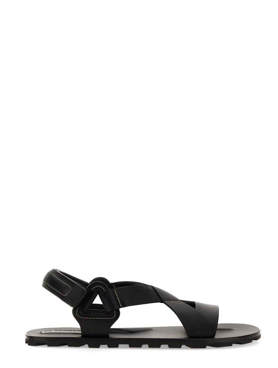 JIL SANDER SANDALO BASSO IN PELLE