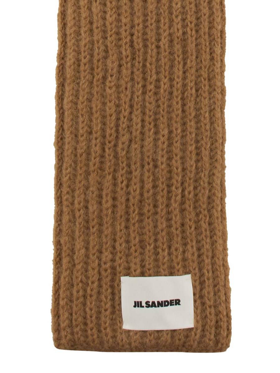 JIL SANDER SCIARPA IN LANA CON LOGO