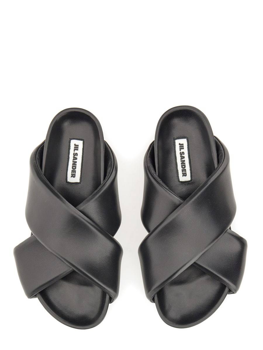 JIL SANDER SLIPPER IMBOTTITE IN PELLE