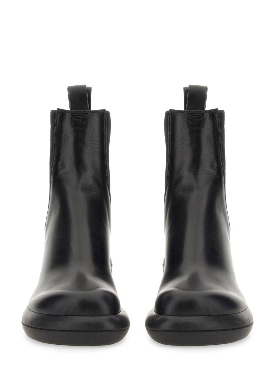 JIL SANDER STIVALETTO IN PELLE CON TACCO LARGO