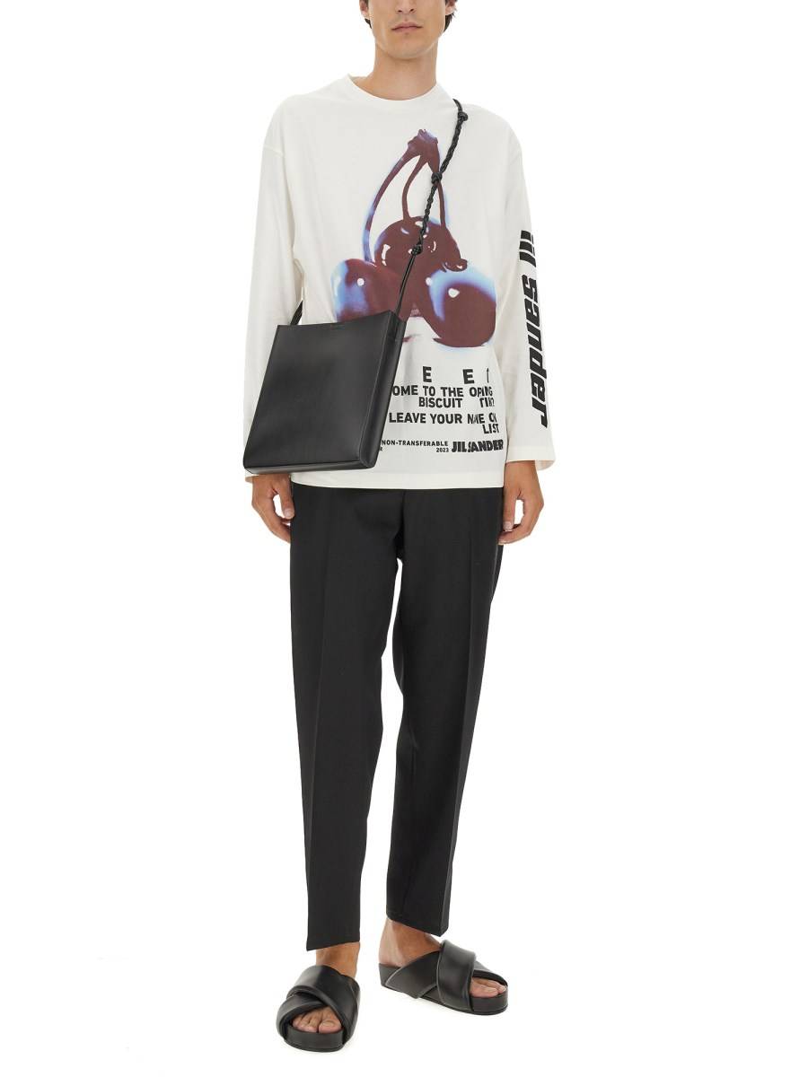 JIL SANDER T-SHIRT CON STAMPA IN COTONE