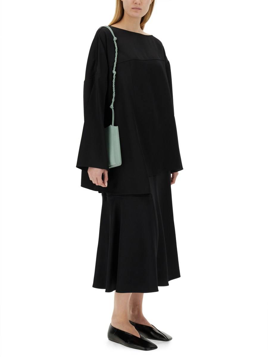 JIL SANDER TOP ASIMMETRICO IN VISCOSA