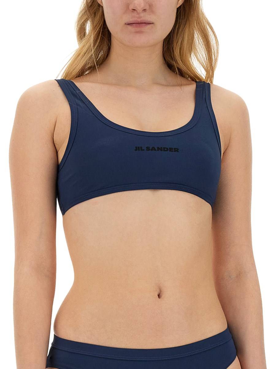 JIL SANDER TOP BIKINI CON LOGO