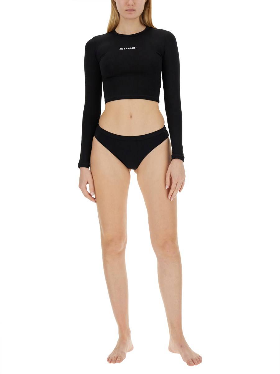 JIL SANDER TOP CROPPED SWIM CON LOGO