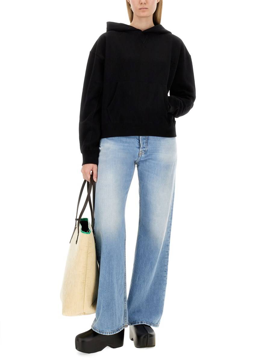 JW ANDERSON FELPA IN COTONE CON CAPPUCCIO