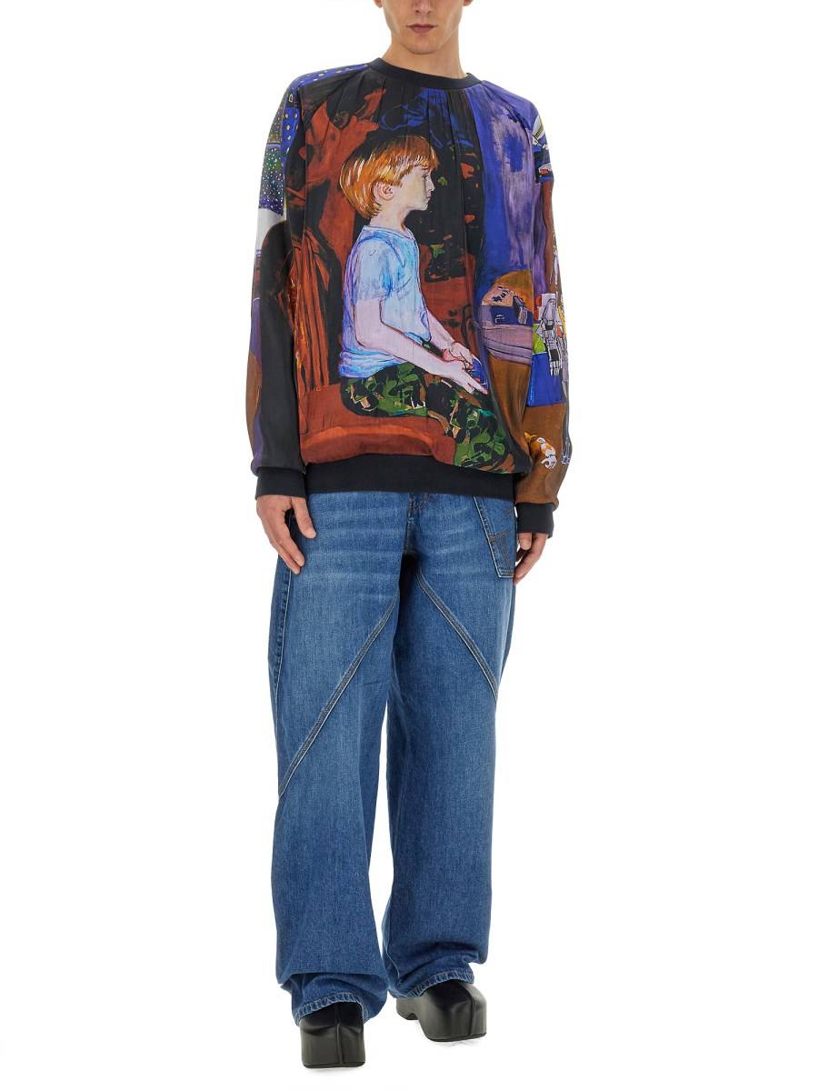 JW ANDERSON FELPA IN COTONE CON STAMPA