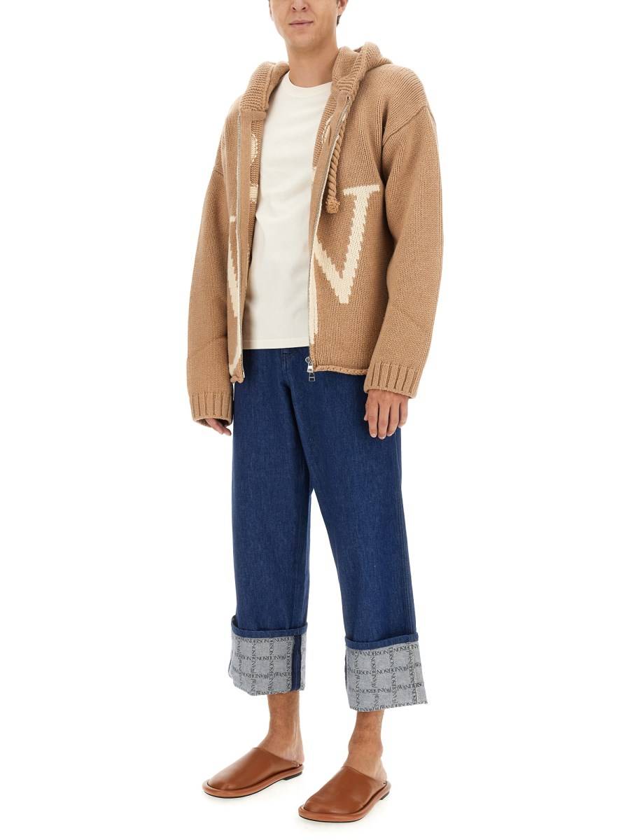 JW ANDERSON FELPA IN MAGLIA CON ZIP