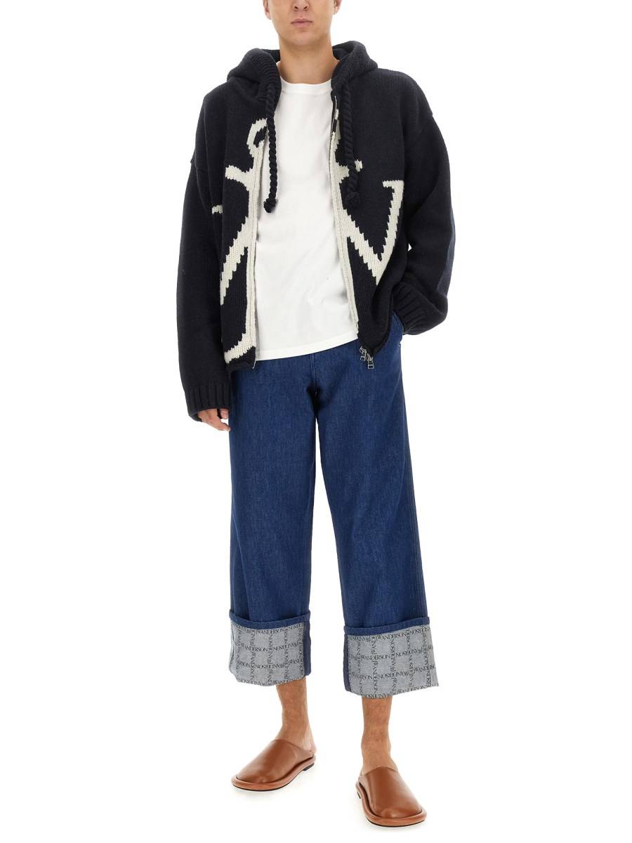 JW ANDERSON FELPA IN MAGLIA DI LANA MERINO