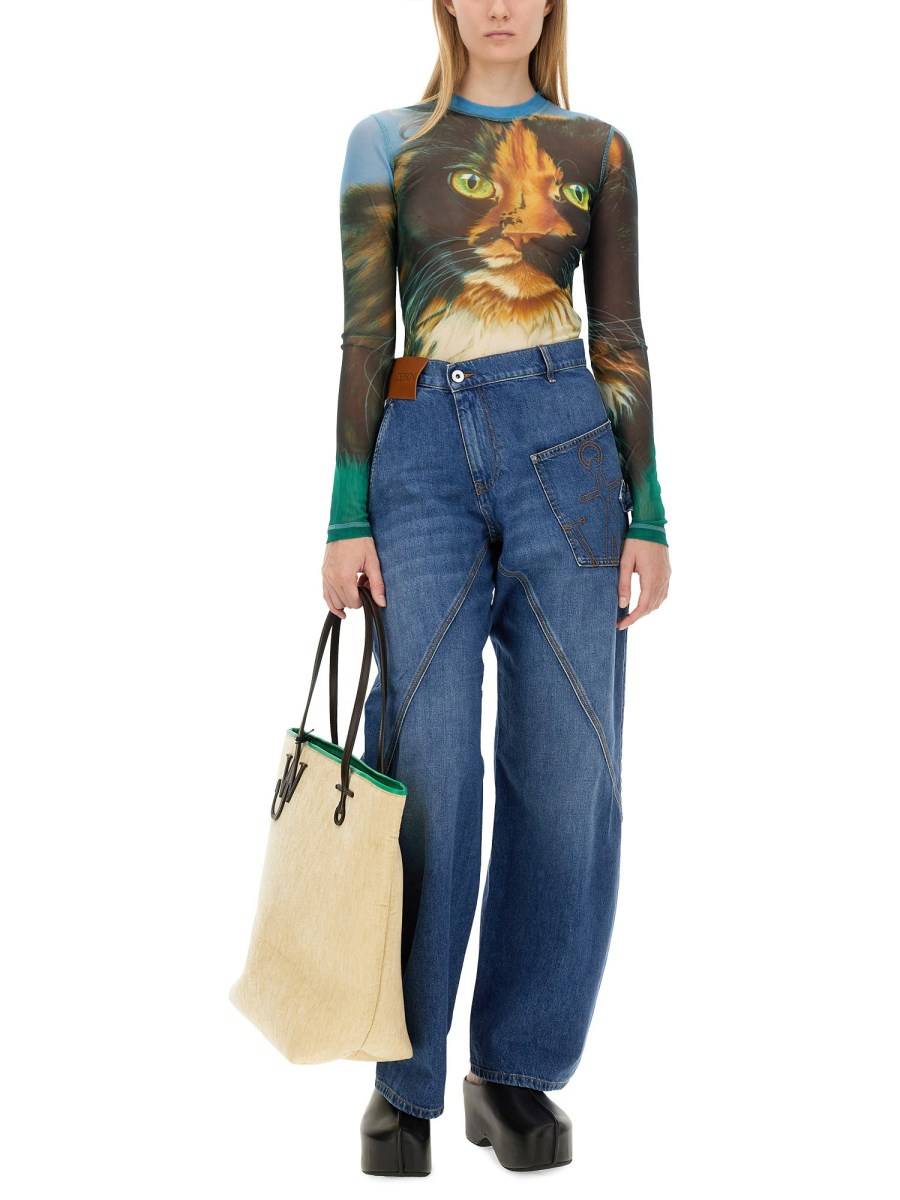 JW ANDERSON TOP CON STAMPA IN LYCRA
