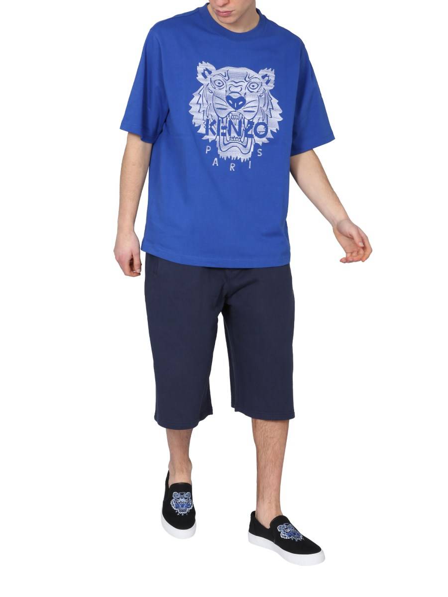 KENZO BERMUDA IN FELPA DI COTONE CON LOGO