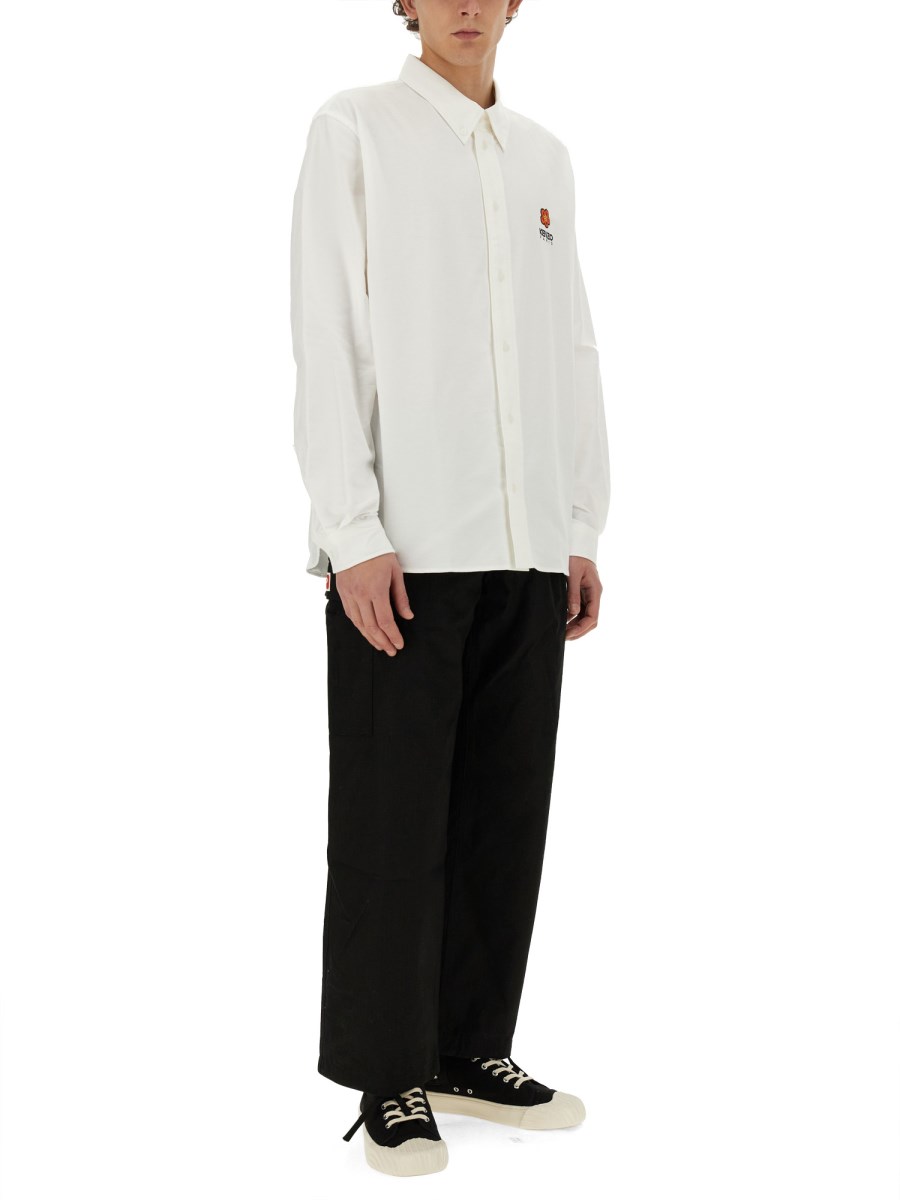 KENZO CAMICIA BOKE FLOWER IN POPELINE DI COTONE