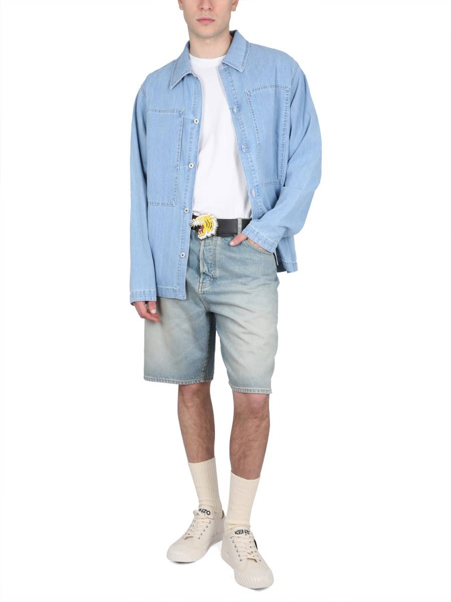 KENZO CAMICIA IN DENIM DI COTONE