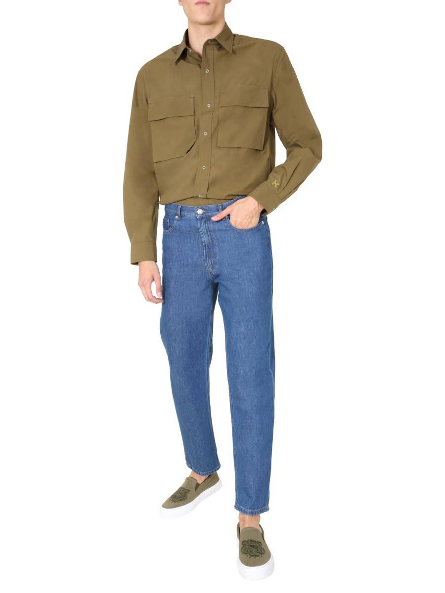 KENZO CAMICIA OVERSIZE FIT CON MAXI TASCHE E LOGO