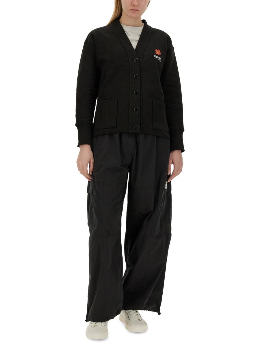 KENZO CARDIGAN CON LOGO IN COTONE