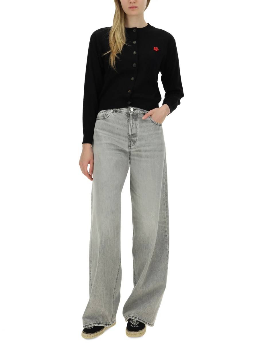 KENZO CARDIGAN IN LANA CON RICAMO LOGO