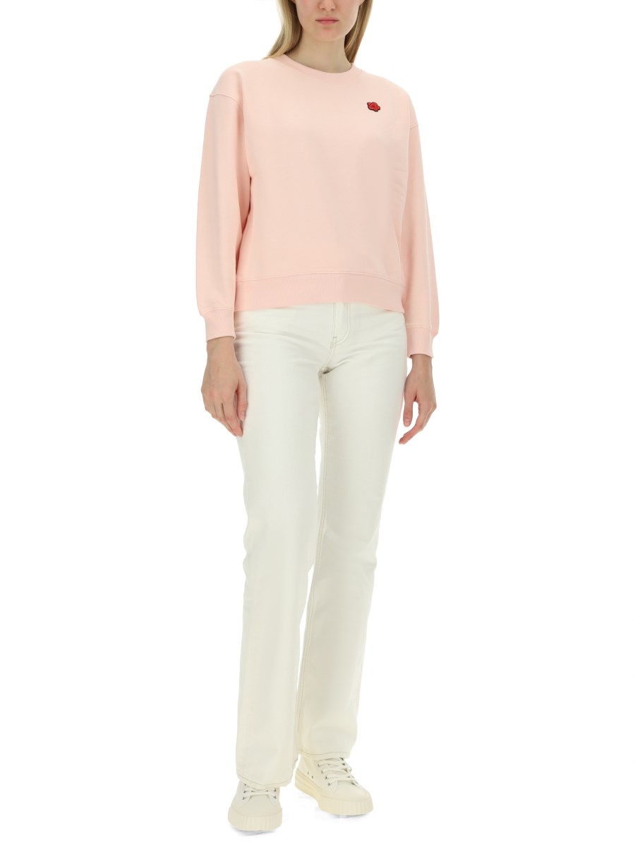 KENZO FELPA IN COTONE CON PATCH LOGO