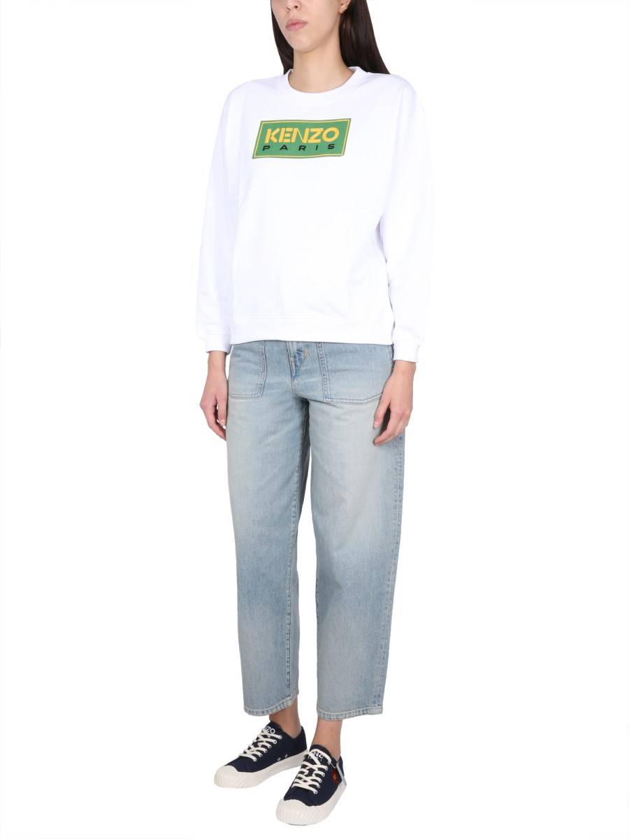 KENZO FELPA IN COTONE CON STAMPA LOGO