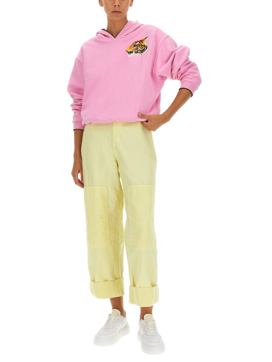 KENZO FELPA REVERSIBILE IN COTONE CON RICAMO LOGO