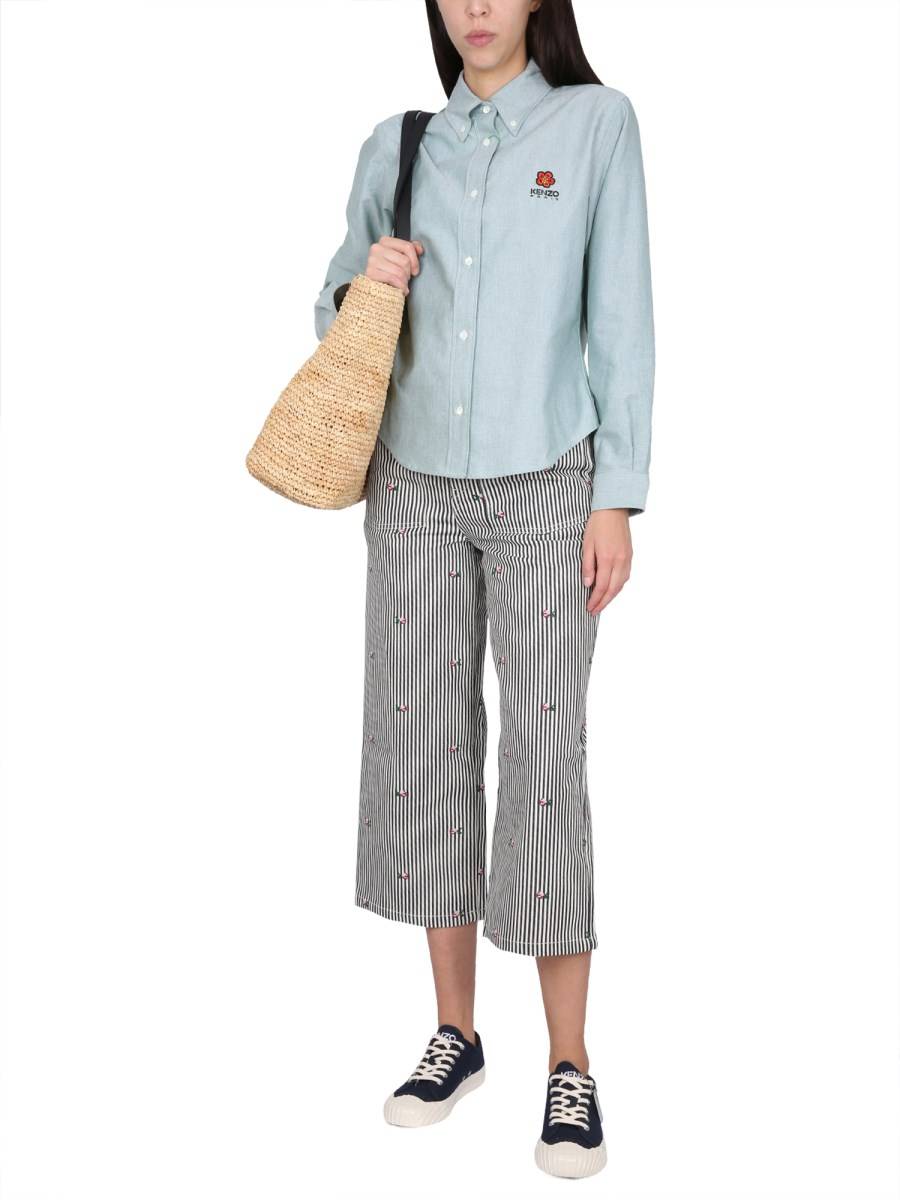 KENZO JEANS CROPPED FIT IN DENIM DI COTONE