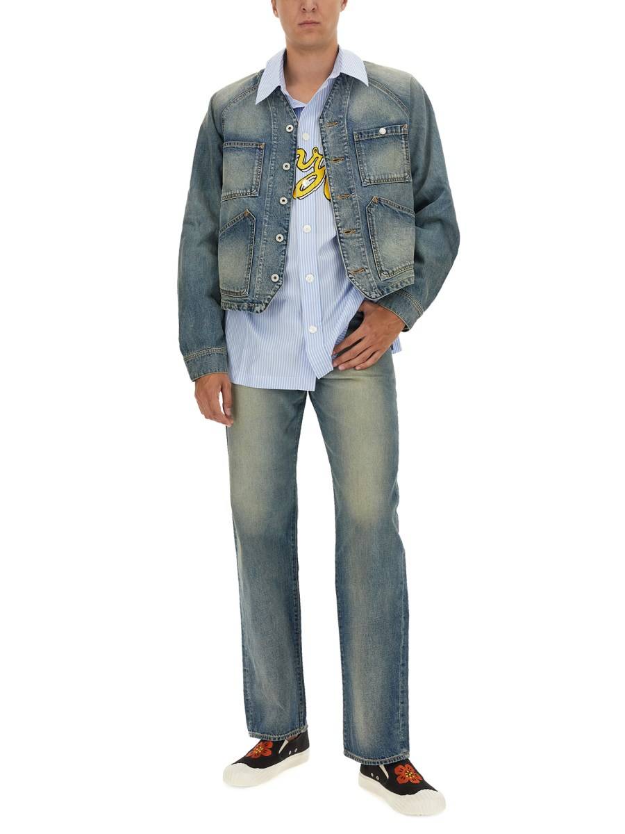 KENZO JEANS STRAIGHT FIT IN DENIM DI COTONE