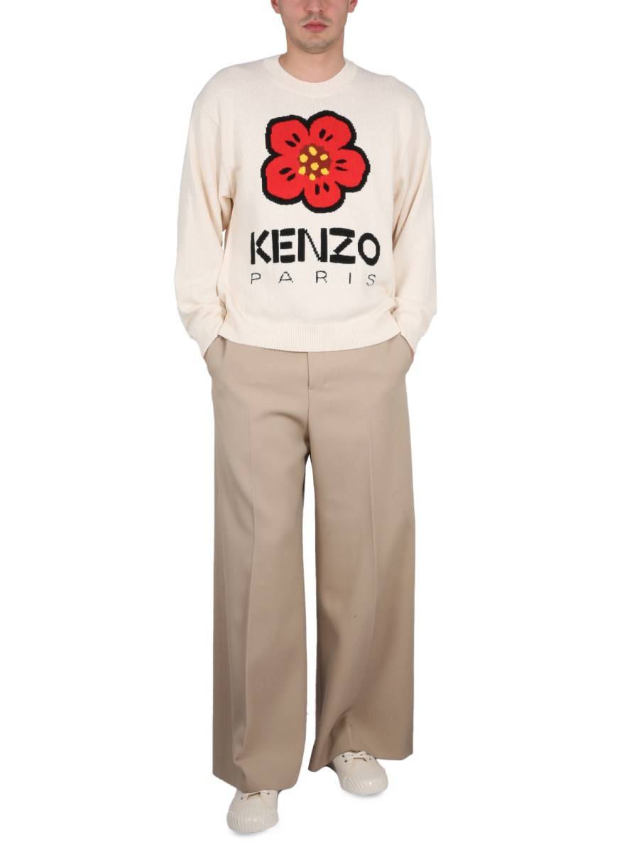 KENZO MAGLIA GIROCOLLO CON RICAMO BOKE FLOWER