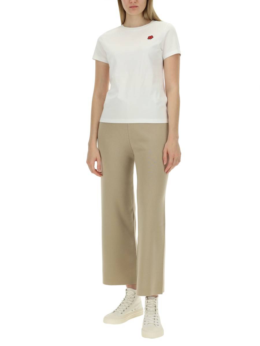 KENZO PANTALONE IN MAGLIA DI LANA CON LOGO