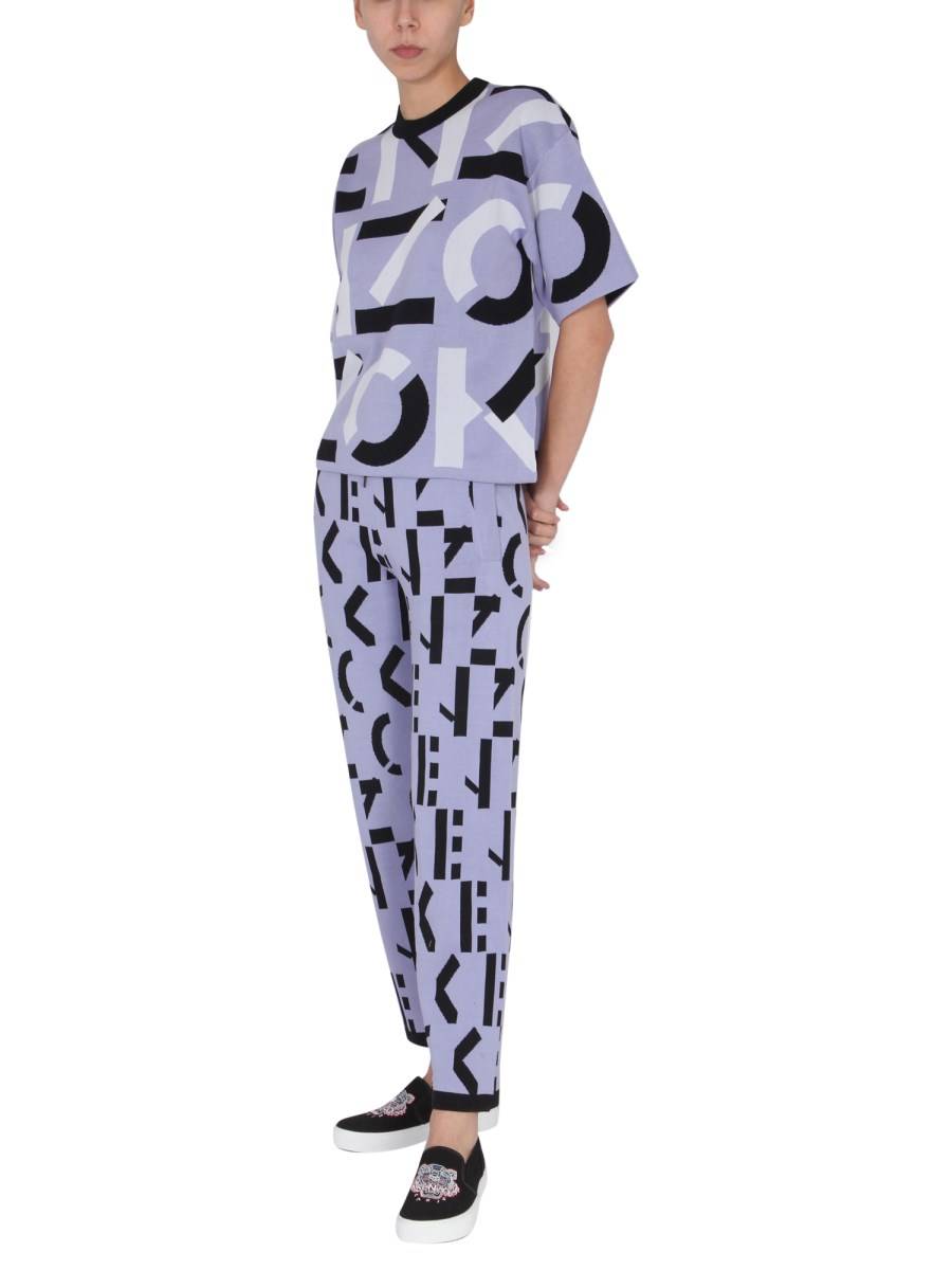 KENZO PANTALONE JOGGING CON INTARSIO MONOGRAM