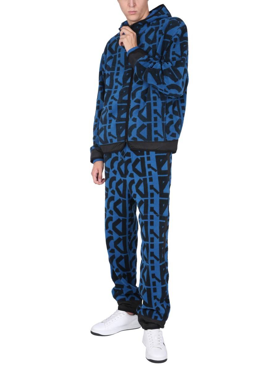 KENZO PANTALONE JOGGING IN PILE CON LOGO MONOGRAM