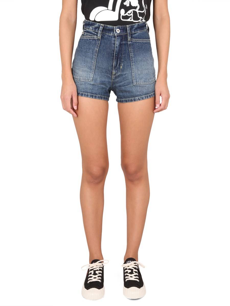 KENZO SHORT IN DENIM DI COTONE