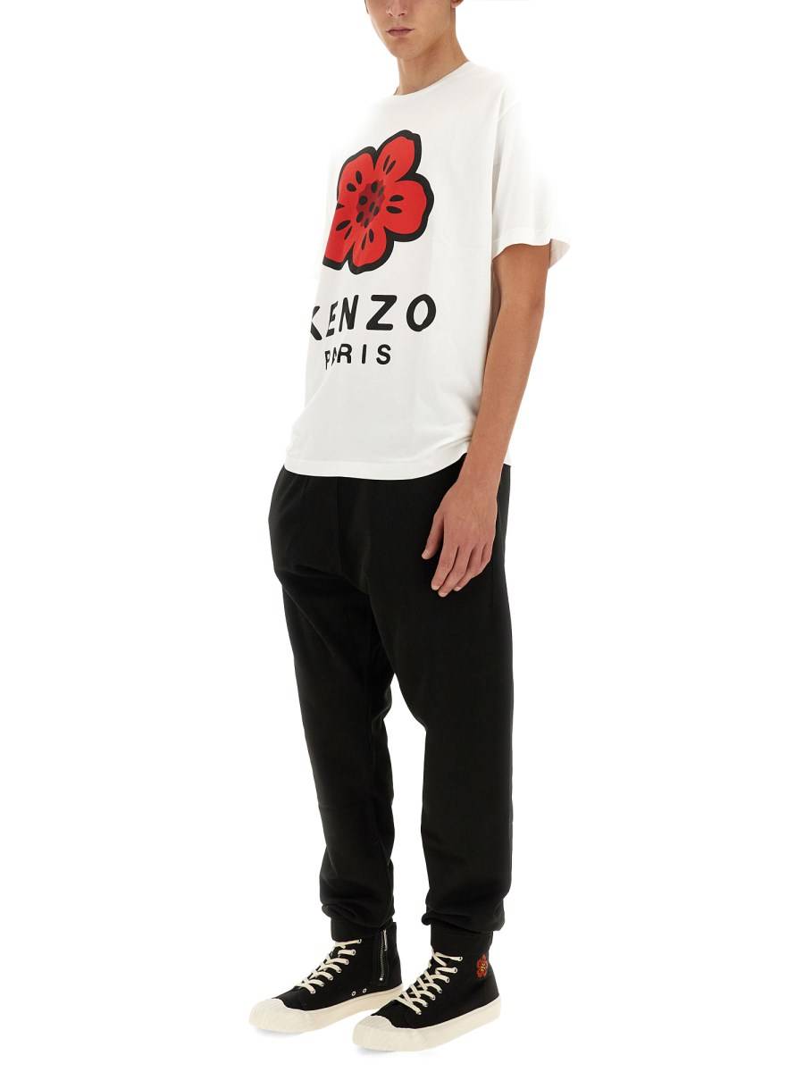 KENZO T-SHIRT BOKE FLOWER IN JERSEY DI COTONE