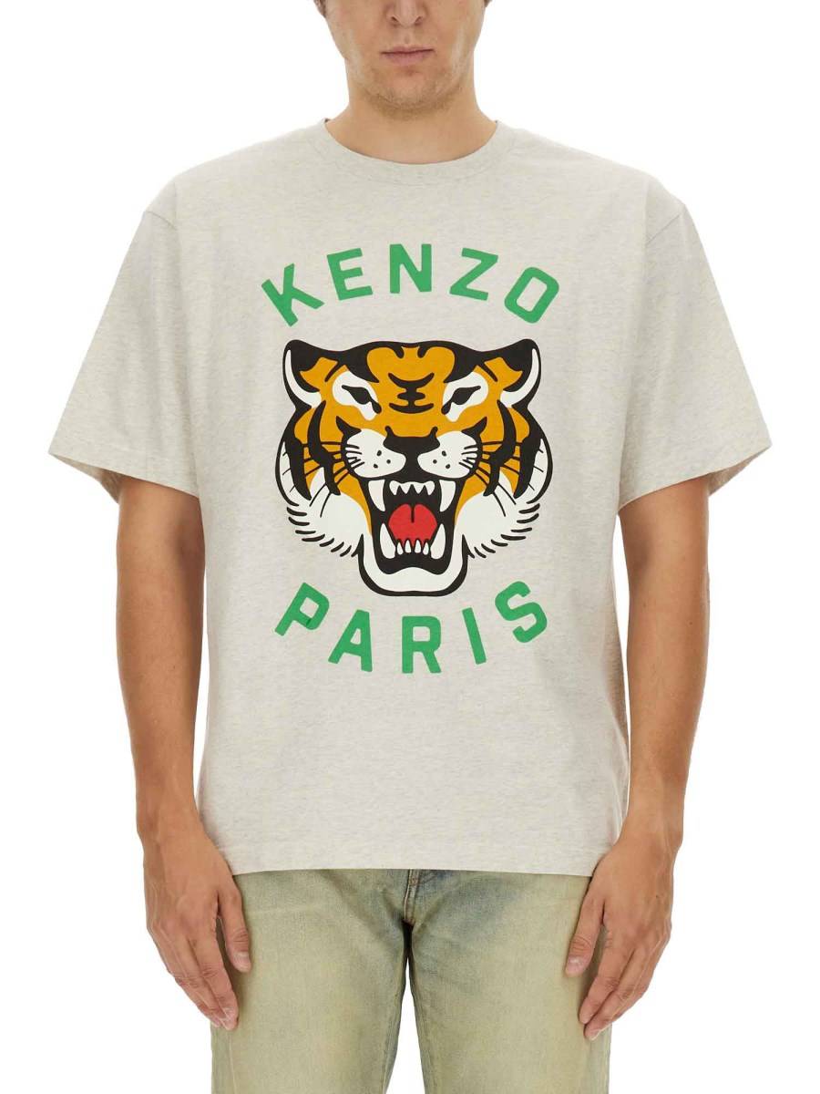 KENZO T-SHIRT IN JERSEY DI COTONE CON LOGO TIGER