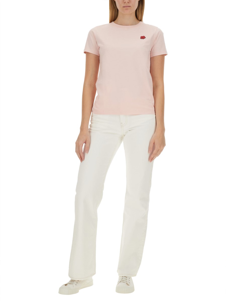KENZO T-SHIRT IN JERSEY DI COTONE CON RICAMO LOGO