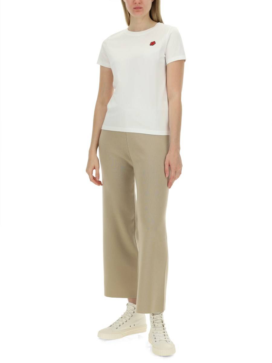 KENZO T-SHIRT IN JERSEY DI COTONE CON RICAMO LOGO
