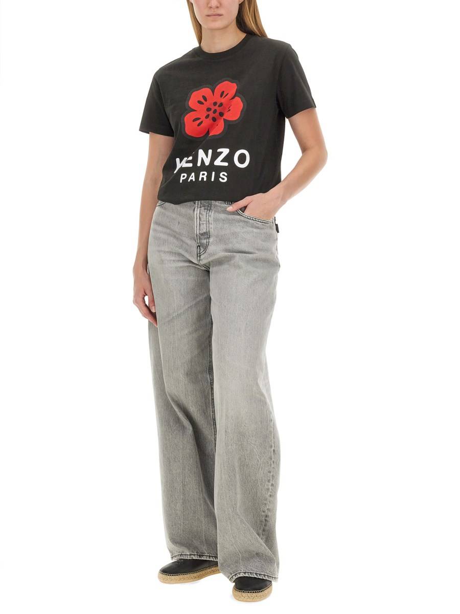 KENZO T-SHIRT IN JERSEY DI COTONE CON STAMPA LOGO