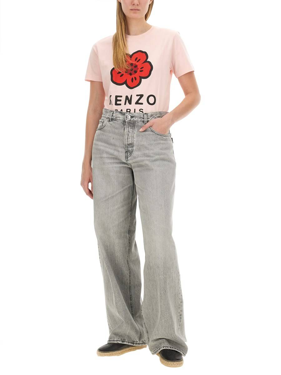 KENZO T-SHIRT IN JERSEY DI COTONE CON STAMPA LOGO