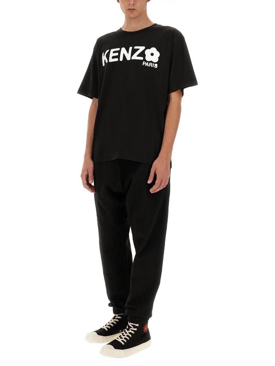 KENZO T-SHIRT IN JERSEY DI COTONE CON STAMPA LOGO