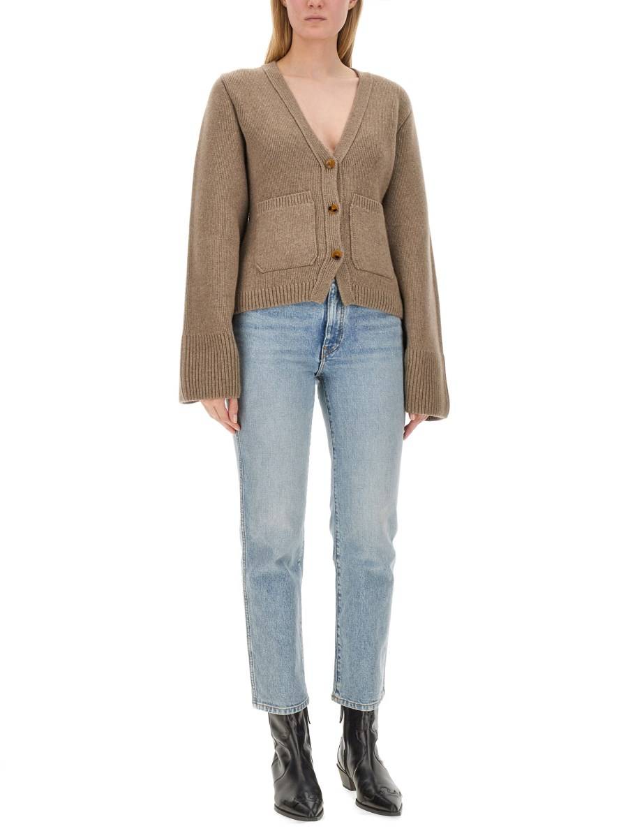 KHAITE CARDIGAN "SCARLET" IN CASHMERE CON SCOLLO A V