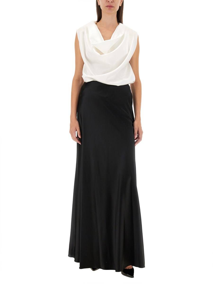 KITON CAMICIA CON COLLO SCESO IN SATIN