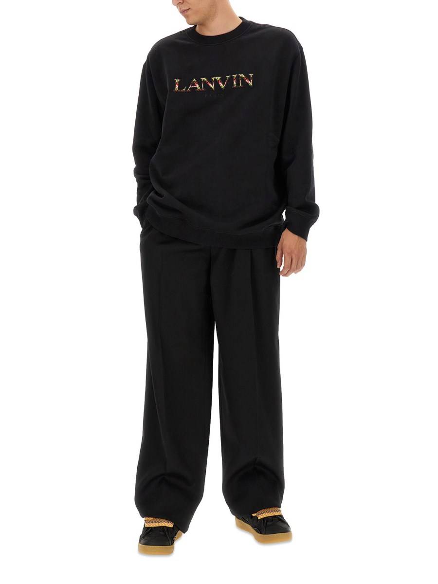 LANVIN FELPA IN COTONE CON LOGO
