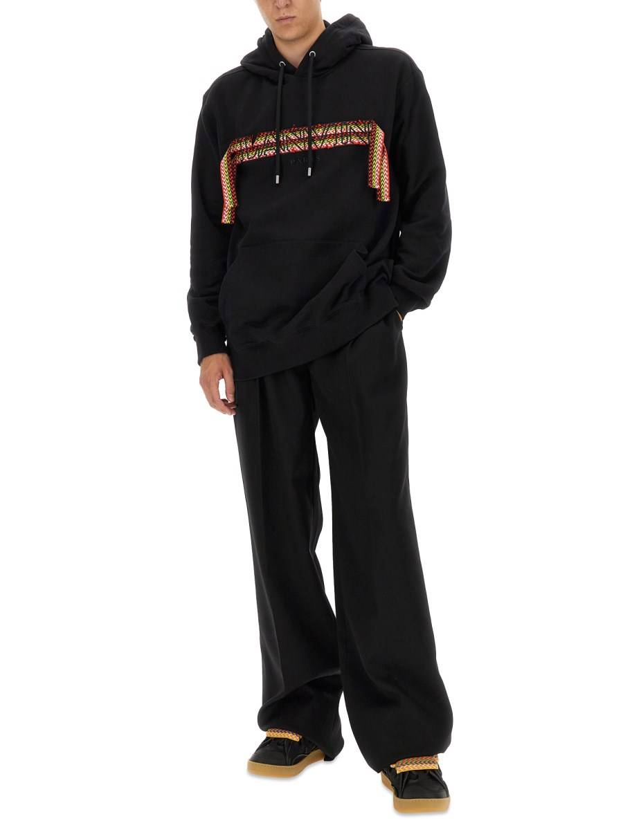 LANVIN FELPA IN COTONE CON LOGO