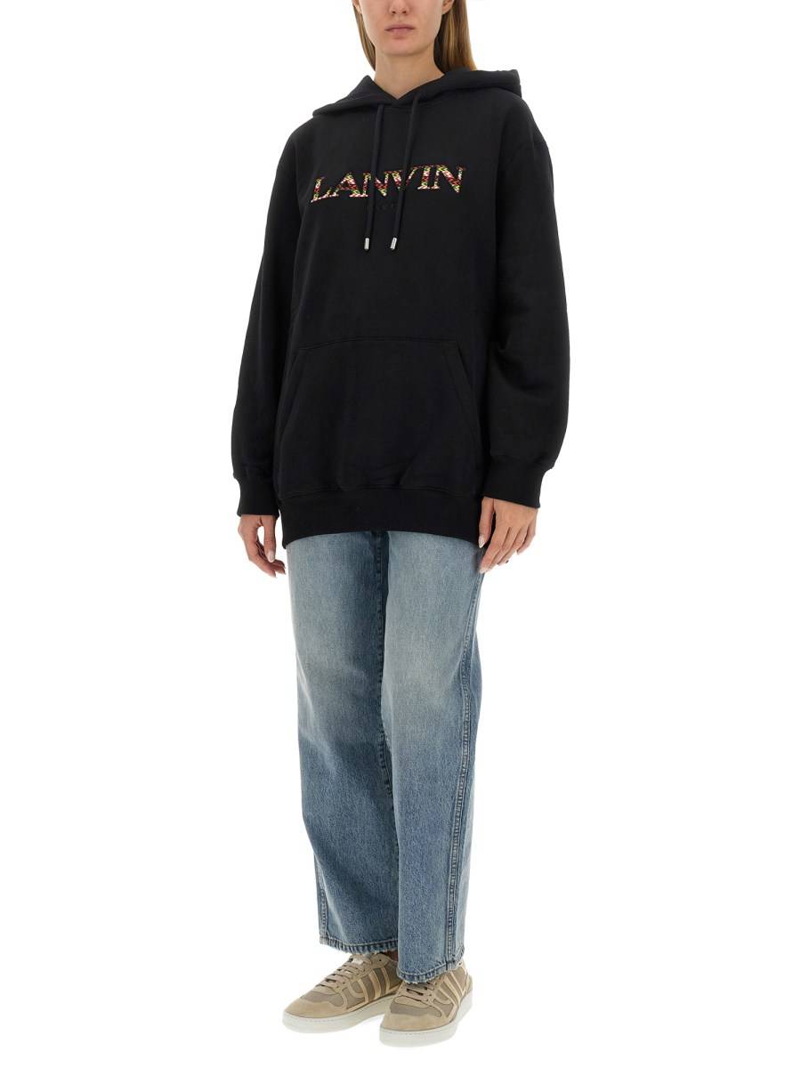 LANVIN FELPA IN COTONE CON LOGO
