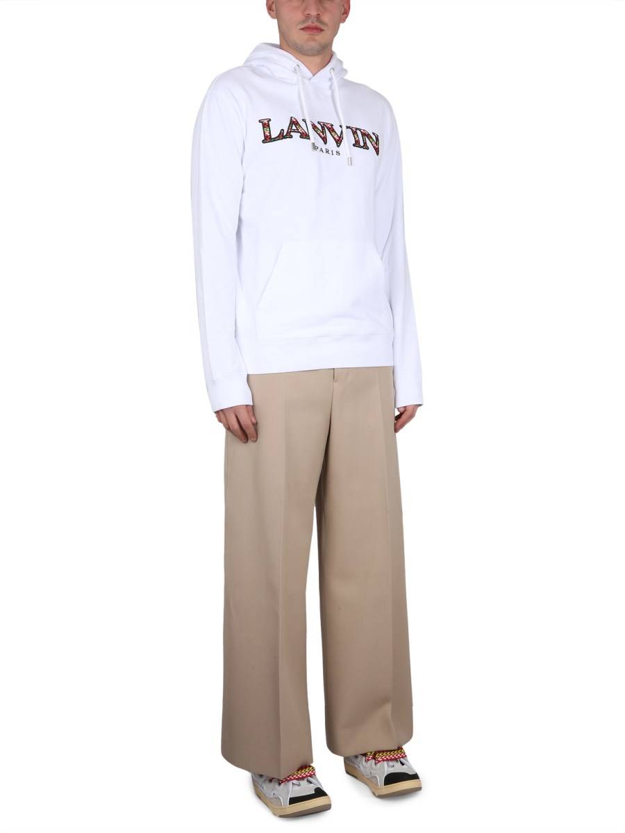 LANVIN FELPA IN COTONE CON RICAMO LOGO